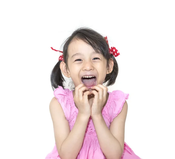 Портрет Красивої Азіатської Милої Дівчини Посмішка — стокове фото