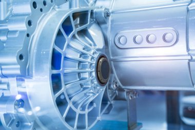 Arabanın süspansiyon ve dişlilerinin metalik arka planı