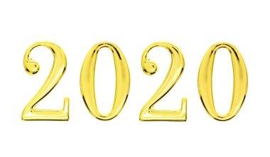 Yıl 2020 Yeni Yıl Kutlama Kartı için altın arka plan
