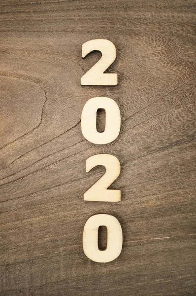 Καλή Χρονιά 2020 Ξύλο Μπλοκ 2020 Ξύλινο Φόντο — Φωτογραφία Αρχείου