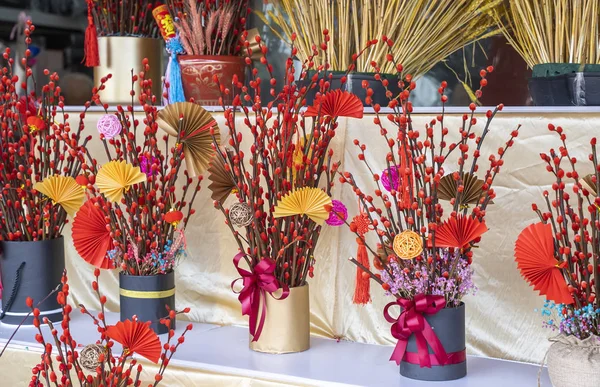 Glücksknoten Hängen Blume Zum Chinesischen Neujahrsgruß Chinesisches Zeichen Bedeutet Guten — Stockfoto