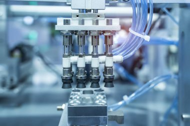 Endüstriyel makinede robotik pnömatik piston emici ünitesi, otomasyon sıkıştırılmış hava fabrikası üretimi