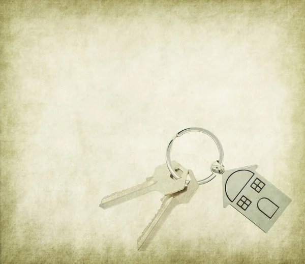 Řetězec Klíče Symbolem Domu Klíčem Koncepce Nemovitostí — Stock fotografie