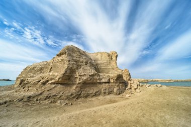 Qinghai Çin 'deki Su Yardang toprak formu Geopark