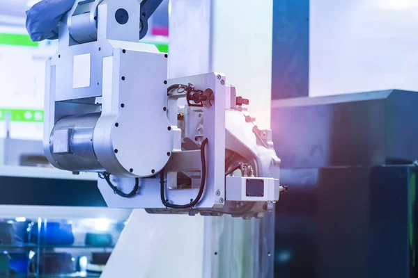 Roboterarm Arbeitet Intelligent Der Produktionsabteilung Der Fabrik Für Künstliche Intelligenz — Stockfoto