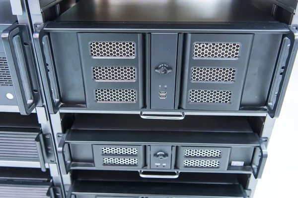 Pannello Server Moderni Nel Data Center Verticale — Foto Stock