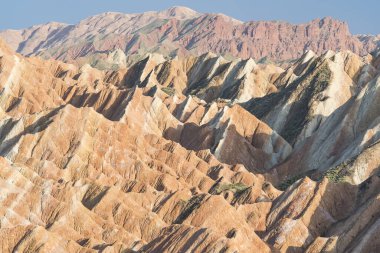 Zhangye, Gansu, Çin 'in ulusal geopark' ında Danxia kırmızı kumtaşı