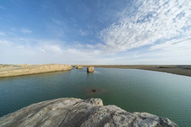 Qinghai Çin 'deki Su Yardang toprak formu Geopark