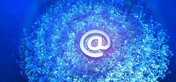 Email Signs Fiber Optics Background — Stock Photo, Image