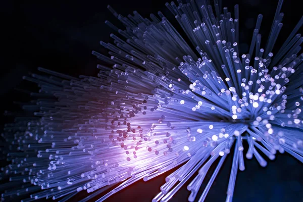 Fiber Optics Network Cable Ultra Fast Internet Communications Thin Light — Stock Photo, Image