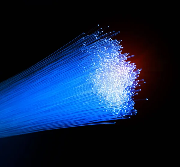Fiber Optics Network Cable Ultra Fast Internet Communications Thin Light — Stock Photo, Image