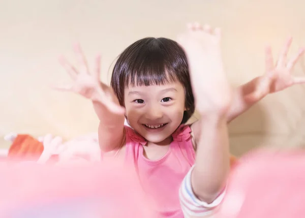 Portrait Belle Asiatique Mignonne Fille Sourire — Photo