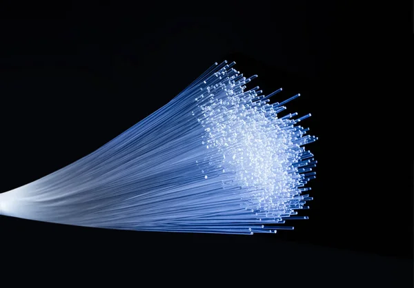 Câble Réseau Fibre Optique Pour Les Communications Internet Ultra Rapides — Photo