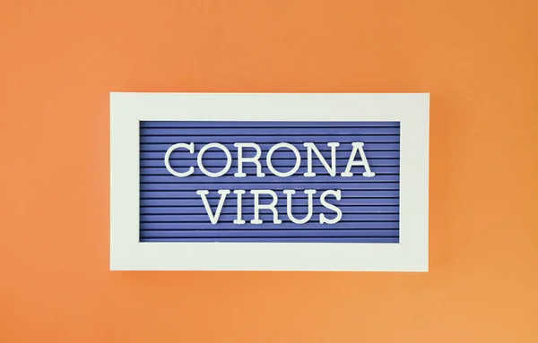 Cartas Coronavírus Sobre Fundo Laranja Cuidados Saúde Conceito Médico — Fotografia de Stock