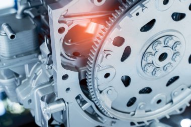 Arabanın süspansiyon ve dişlilerinin metalik arka planı