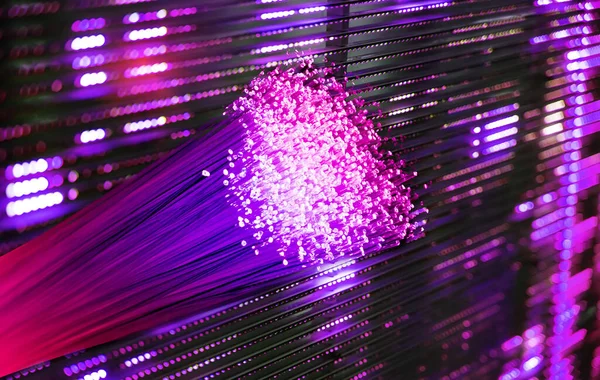 Üvegszálas Optikai Hálózati Kábel Ultra Gyors Internetes Kommunikációhoz — Stock Fotó