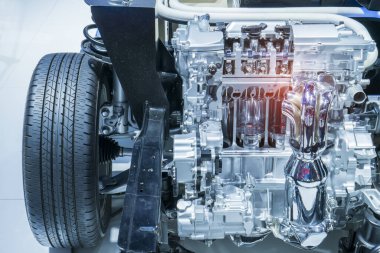 modern güçlü araba motoru bölümü
