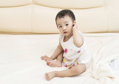 Güzel Çinli bebek portresi.