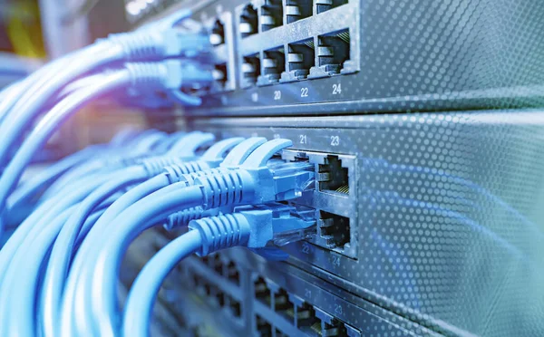 Network Cable Panel Switch Data Center — Stock Photo, Image