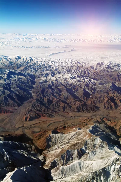 Plano Aéreo China Occidental Del Parque Geológico Qinghai — Foto de Stock