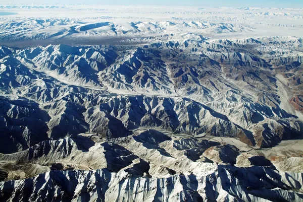 Tiro Aéreo China Ocidental Parque Geologia Qinghai — Fotografia de Stock