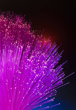 Teknoloji arka planında fiber optik ağ kablosu