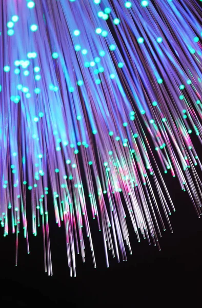 Cable Red Fibra Óptica Sobre Fondo Tecnológico —  Fotos de Stock