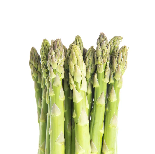 Asparagi Freschi Isolati Bianco — Foto Stock