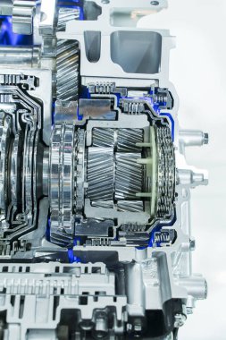 Araba otomotiv şanzımanının metalik arka planı