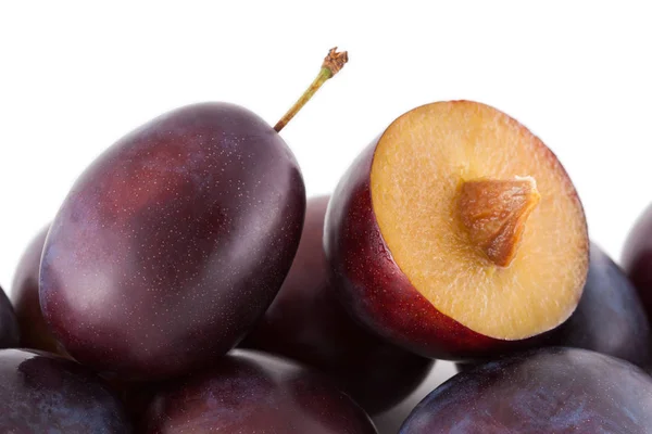 Fechar em ameixas, frutas — Fotografia de Stock