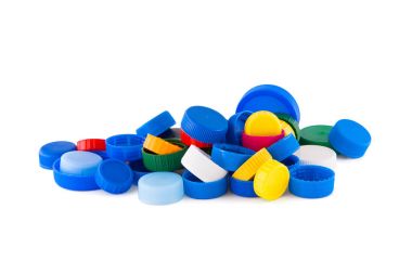 Beyaz plastik şişe kapakları