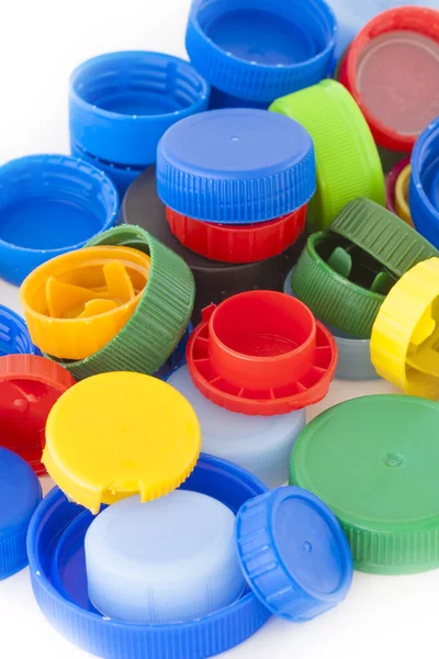 Kleurrijke plastic doppen — Stockfoto