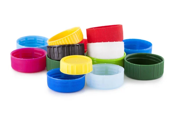 Beyaz plastik şişe kapakları