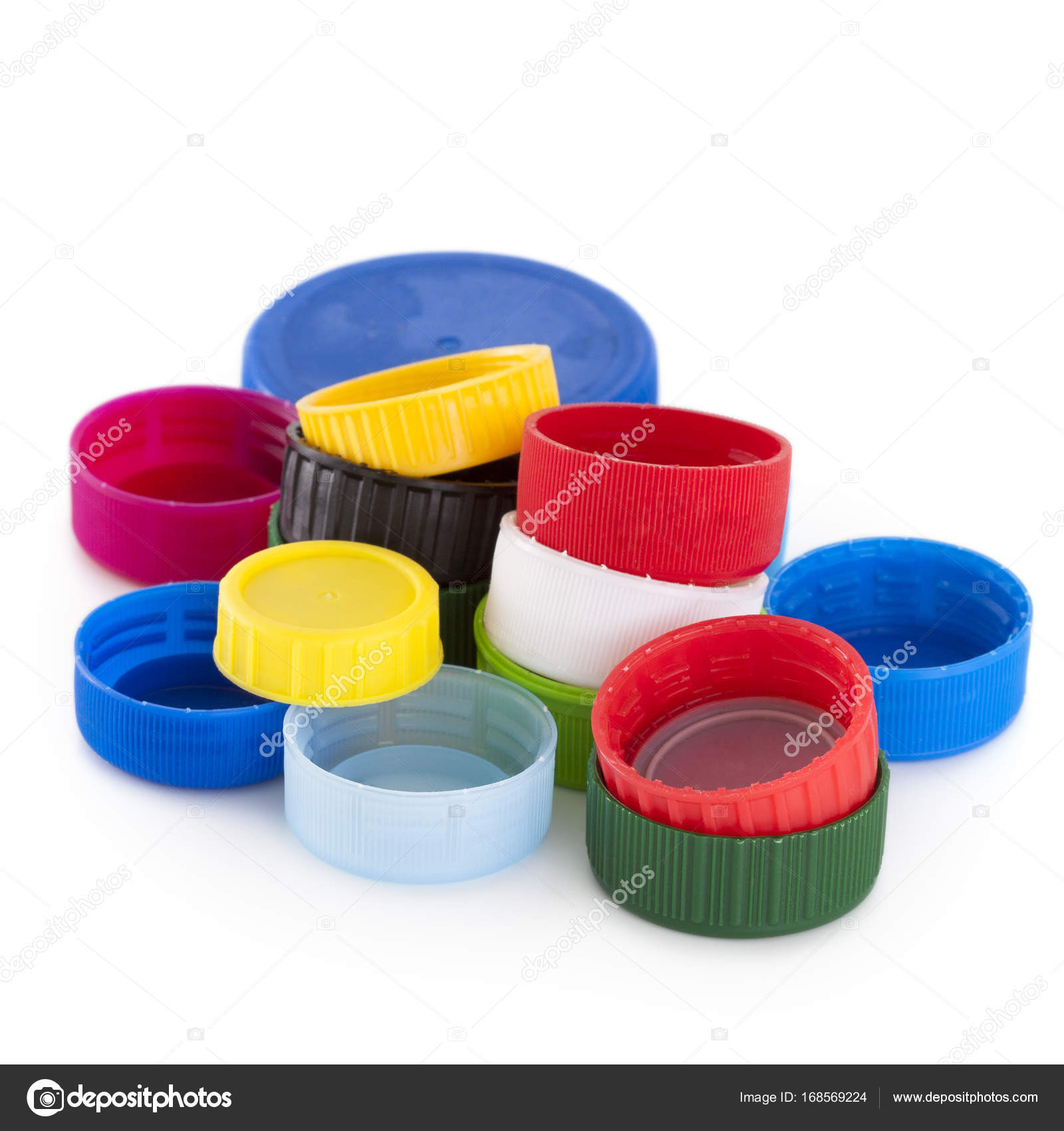 Plastic Bottle Caps Isolated Stock Photo C Gbuglok 168569224