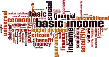 Basic income word cloud clipart