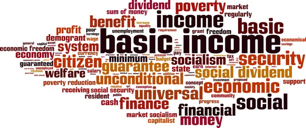 Basic income word cloud — Stock Vector