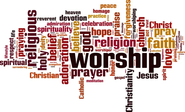 Worship word cloud — Stock Vector
