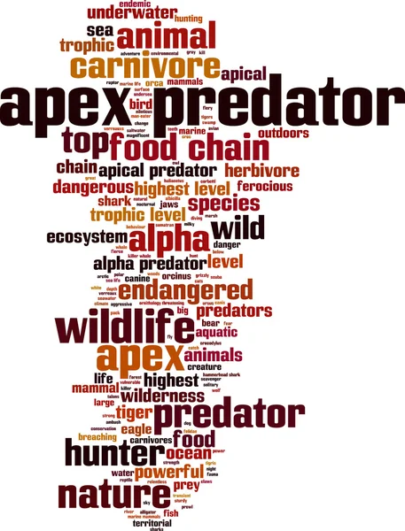 Nube de palabras depredador Apex — Vector de stock
