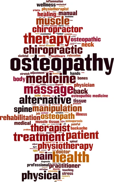 Osteopathie-Wortwolke — Stockvektor