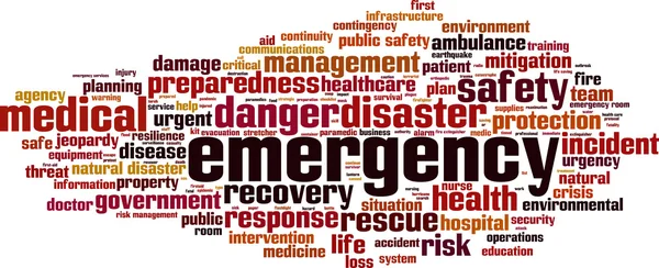 Nube palabra de emergencia — Archivo Imágenes Vectoriales