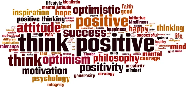 Positive Wortwolke denken — Stockvektor