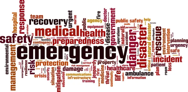 Emergency word cloud Royalty Free Stock Vectors