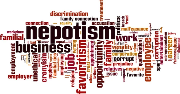 Nepotism word cloud — Stock Vector