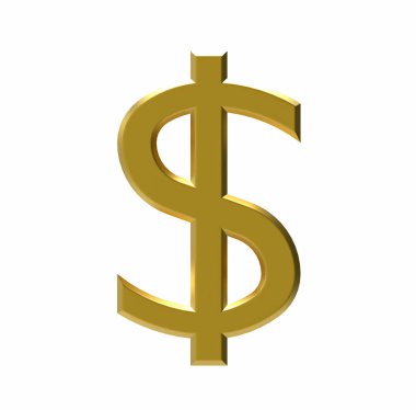 Dolar, bizden 3d render sembol