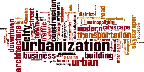Urbaniseringen word cloud — Stock vektor