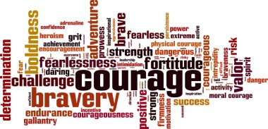 Courage word cloud clipart