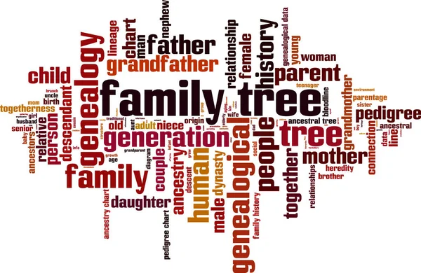 Облако слов семейного дерева — стоковый вектор