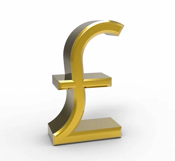 Symbol of the pound sterling, 3D rendering — Stock Photo, Image