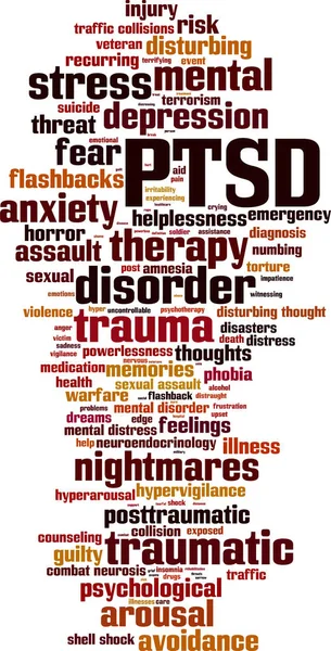 PTSD szó felhő — Stock Vector
