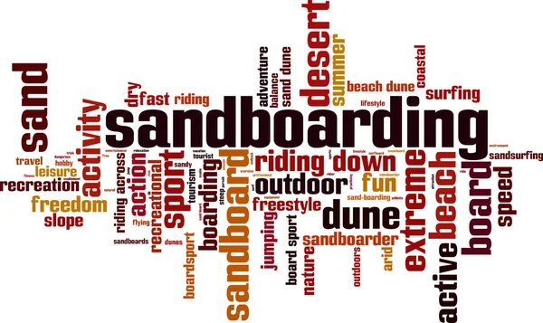 Sandboarding kelime bulutu — Stok Vektör